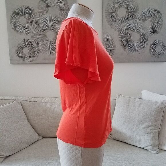 Halogen Slit Sleeve Tee sz Small in Orange - Picture 4 of 7